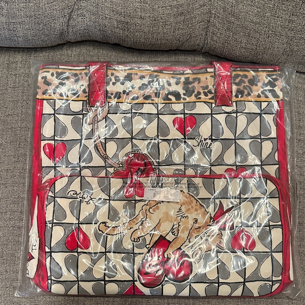 Brand new Brighton Tote. Stylish Leopard Print Tote Bag with Red Accents